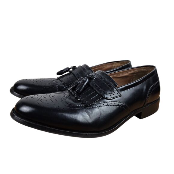 Florsheim Brinson Kiltie Tassel Loafers Sz 9.5 D Wingtip Black Leather Shoes main image 8